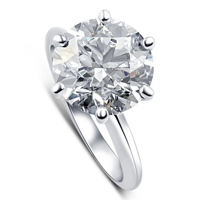 Certified 6Ct Solitaire Diamond Engagement Ring 14k White Gold Lab Grown