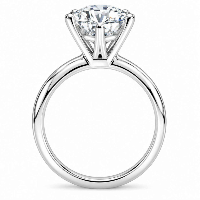 Certified 6Ct Solitaire Diamond Engagement Ring 14k White Gold Lab Grown