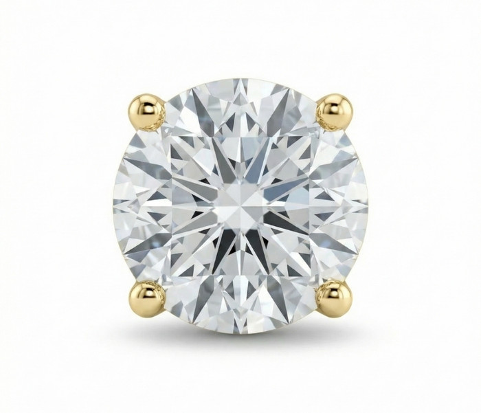 1/2 - 2 Ct Single Diamond Stud in 14k Gold One Earring Lab Grown