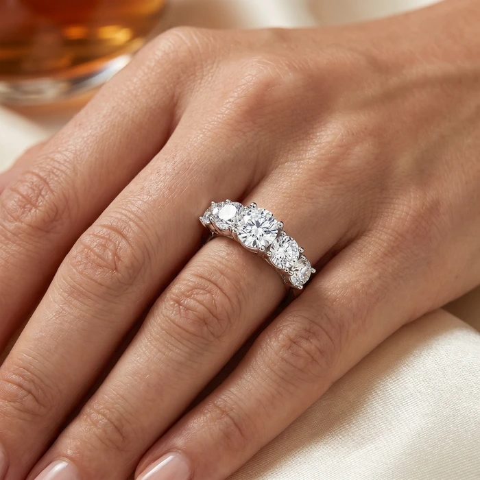 2 1/6Ct Elina Five-Stone Diamond Engagement Ring 14K Gold Lab Grown