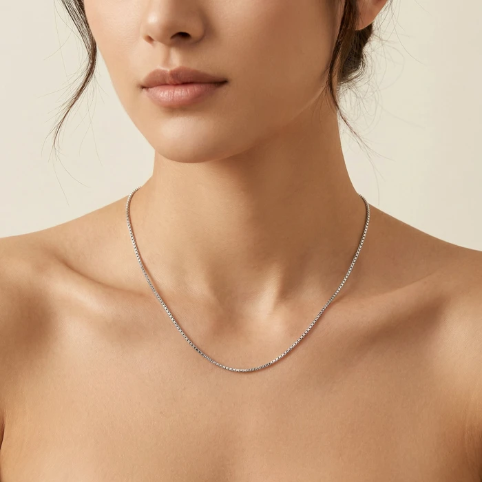 14k Gold 18" Solid Box Chain With Lobster Clasp
