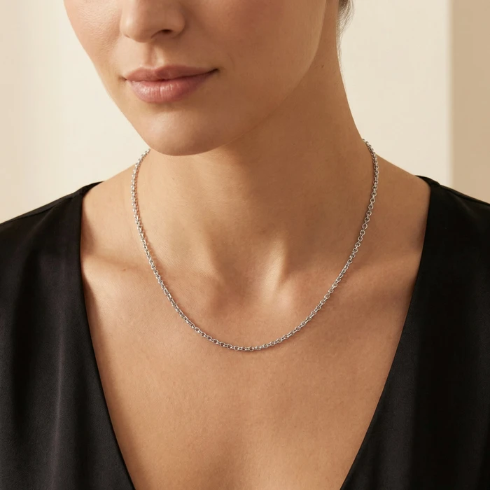 14k Gold 18" Micro Rolo Chain With Lobster Clasp