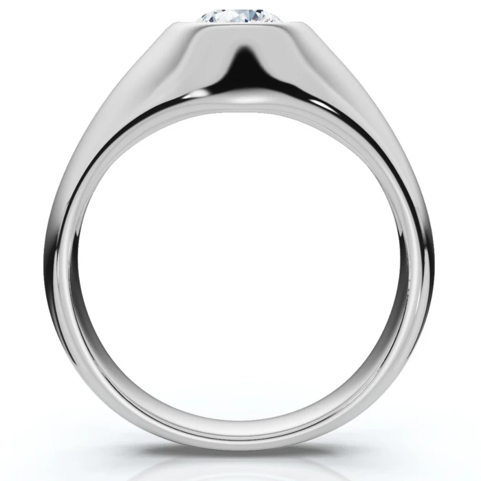 Mens Solitaire Round Diamond Ring 1Ct Anniversary Pinky Ring 14k Gold Lab Grown