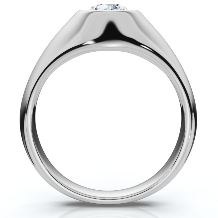 Mens Solitaire Round Diamond Ring 1Ct Anniversary Pinky Ring 14k Gold Lab Grown