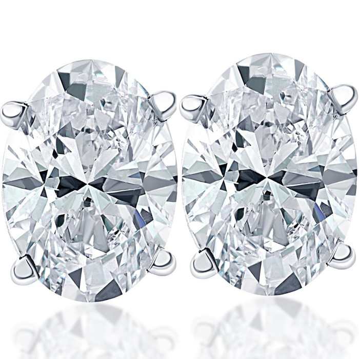 Oval Diamond Studs 14k Gold Lab Grown