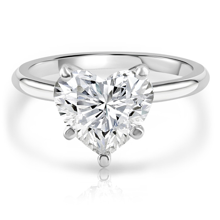 3.05Ct White Gold Certified Lab Grown Heart Cut Diamond Engagement Ring