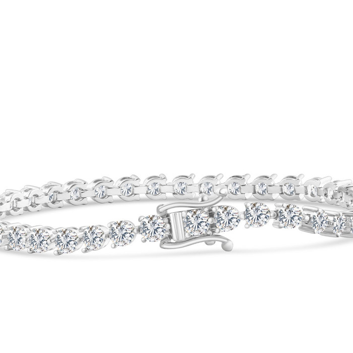 3.30 - 8.20Ct TW Diamond 3-Prong Tennis Bracelet 7" 14k Gold Lab Grown
