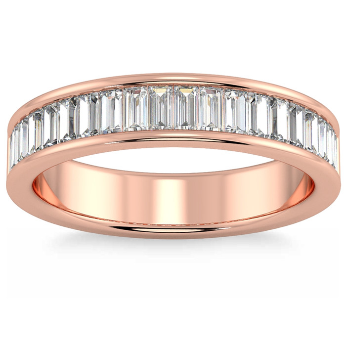 1Ct TW Baguette Diamond Channel Set Wedding Ring 14k Gold Lab Grown