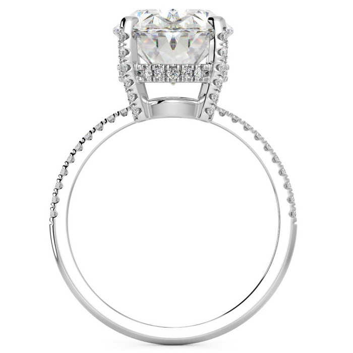 Certified 5.33Ct Oval Diamond Side Halo Engagement Ring 14k Gold Lab Grown