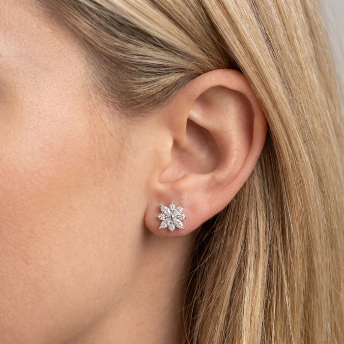 1/2Ct Marquise Star Diamond Earrings 14k Gold Earrings Lab Grown