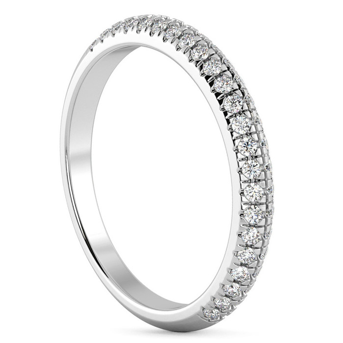 1/2Ct Pave Diamond Wedding Ring 14k Gold Stackable Band Lab Grown