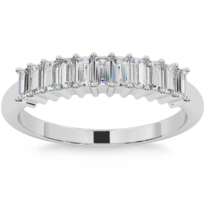 1/2Ct Baguette Diamond Wedding Anniversary Ring Stackable Band Gold Lab Grown