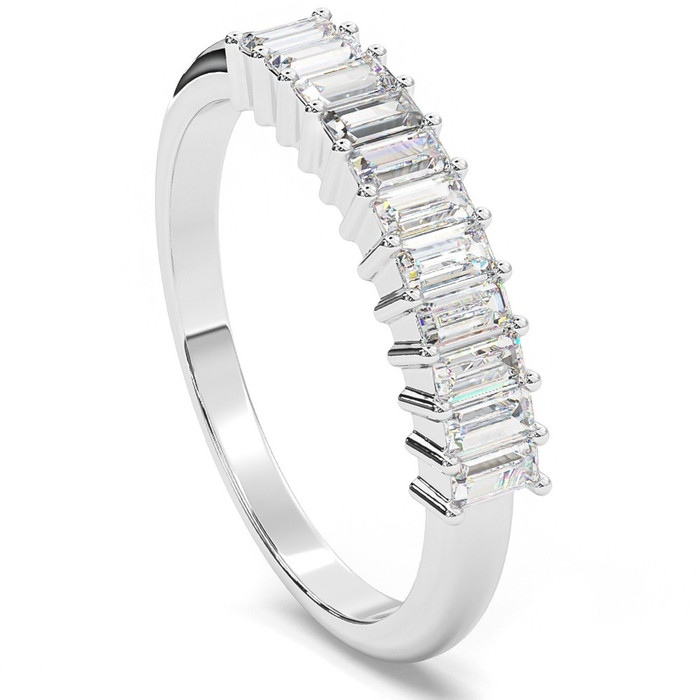 1/2Ct Baguette Diamond Wedding Anniversary Ring Stackable Band Gold Lab Grown 1/2Ct Baguette Diamond Wedding Anniversary Ring Stackable Band Gold Lab Grown