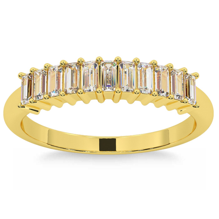 1/2Ct Baguette Diamond Wedding Anniversary Ring Stackable Band Gold Lab Grown