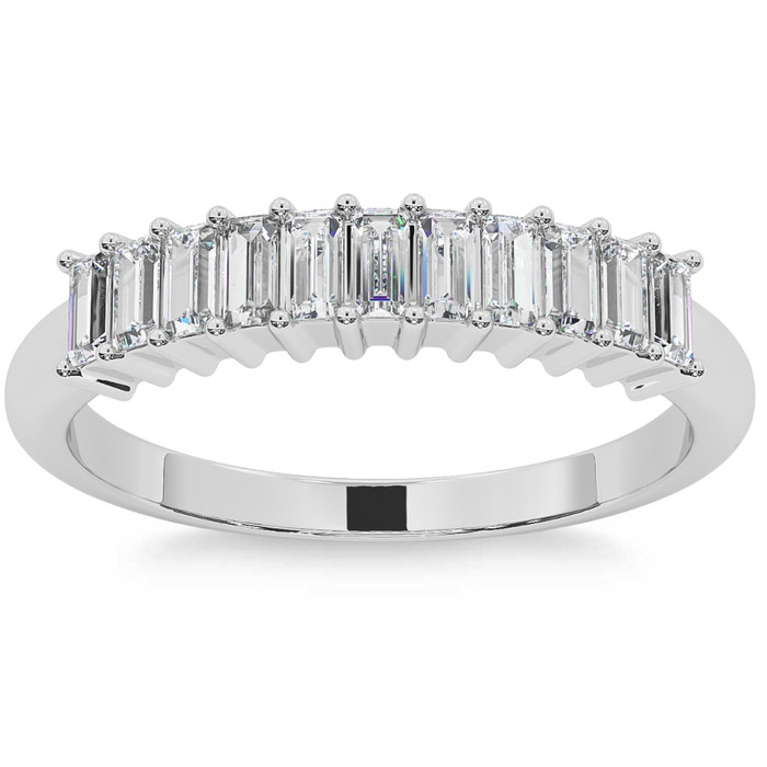 1/2Ct Baguette Diamond Wedding Anniversary Ring Stackable Band Gold Lab Grown