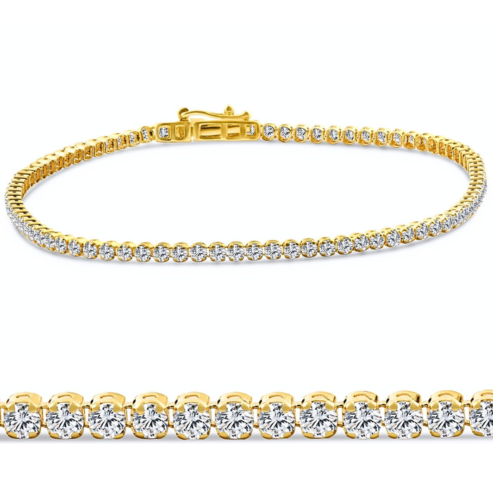 1.23 - 4.00Ct TW Diamond Tennis Bracelet 7" 14k Gold Lab Grown 1.23 - 4.00Ct TW Diamond Tennis Bracelet 7" 14k Gold Lab Grown