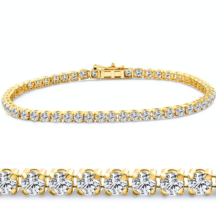 1.23 - 4.00Ct TW Diamond Tennis Bracelet 7" 14k Gold Lab Grown