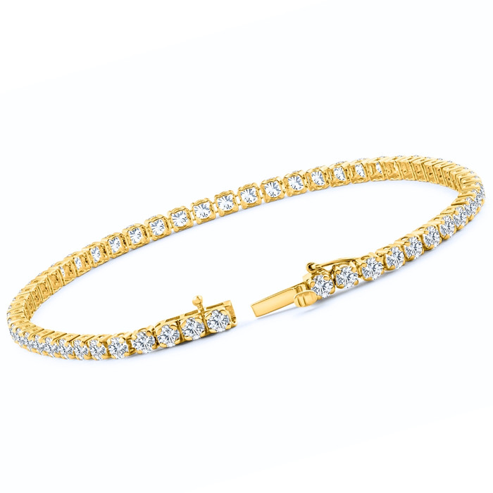 1.23 - 4.00Ct TW Diamond Tennis Bracelet 7" 14k Gold Lab Grown