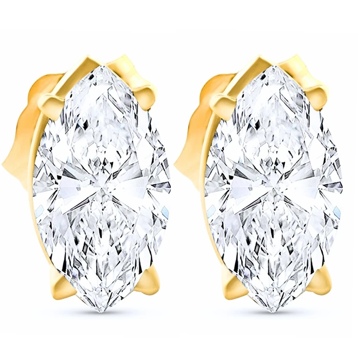 .50 - 4.00 Ct TW Marquise Diamond Studs in 14k Gold Lab Grown Earrings