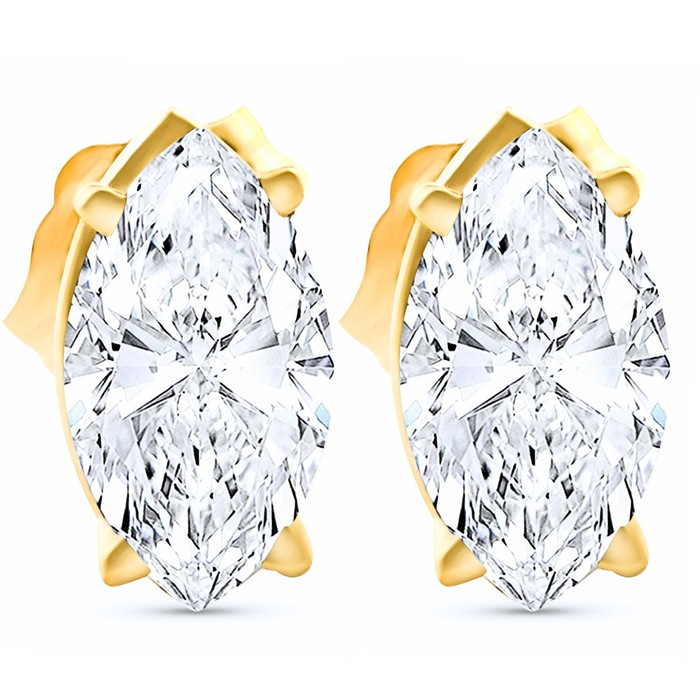 .50 - 4.00 Ct TW Marquise Diamond Studs in 14k Gold Lab Grown Earrings