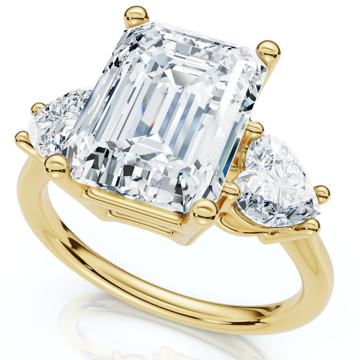 Certified 2.50 - 5.50Ct Emerald & Heart Shape Diamond Engagement Ring 14k Gold Lab Grown