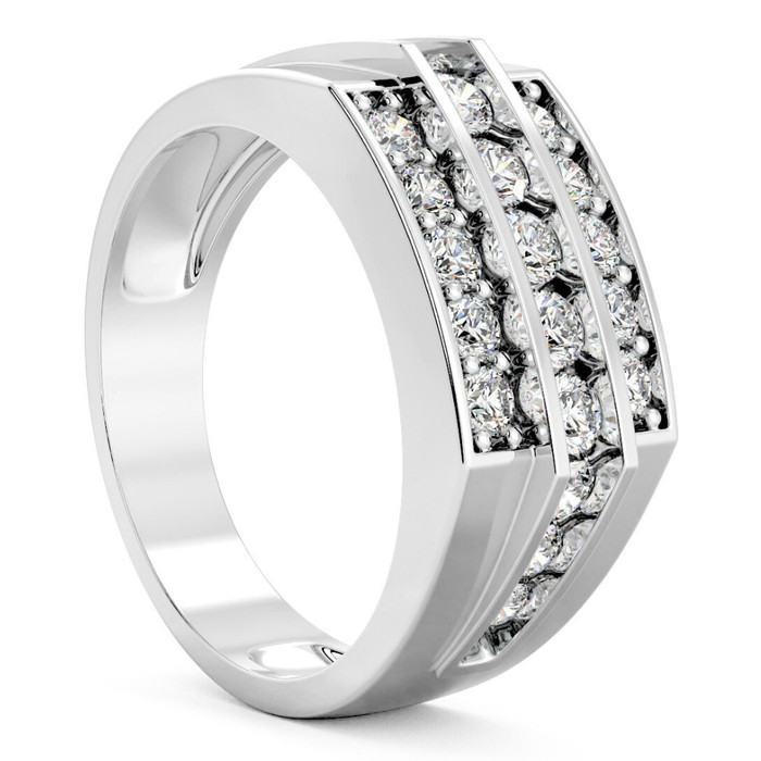 1 1/2Ct Men's Diamond Wedding Annivesary Ring Gold Lab Grown 1 1/2Ct Men's Diamond Wedding Annivesary Ring Gold Lab Grown