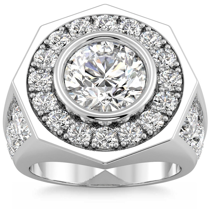 Men's 8 1/2Ct Diamond Hexagon Anniversary Pinkie Ring Gold Lab Grown Men's 8 1/2Ct Diamond Hexagon Anniversary Pinkie Ring Gold Lab Grown