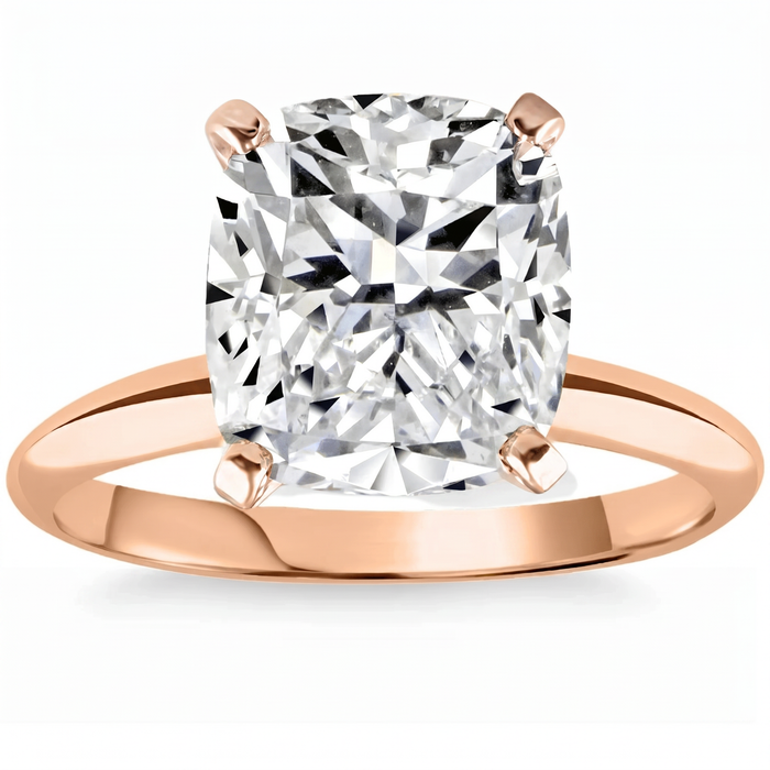Certified 1 - 5 Ct Cushion Solitaire Diamond Engagement Ring 14k Gold Lab Grown