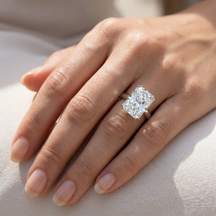 Certified 4.00Ct Radiant Cut Diamond Engagement Ring White Gold Lab Grown