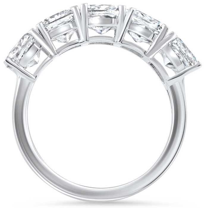 5 1/4Ct Cushion Cut 5-Stone Diamond Wedding Anniversary Ring 14k Gold Lab Grown