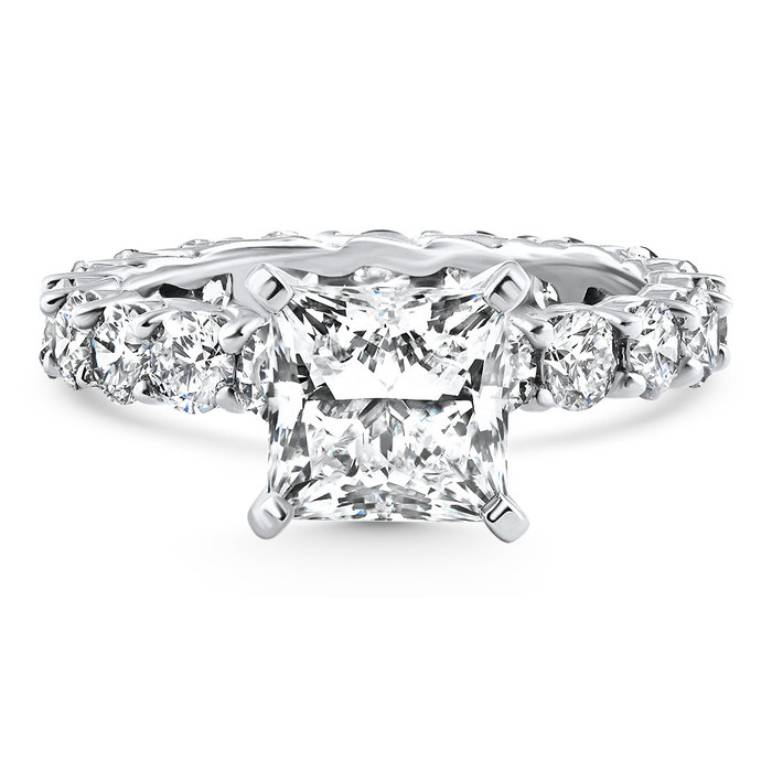 7Ct Princess Cut Diamond Eternity Engagement Ring 14k Gold Lab Grown