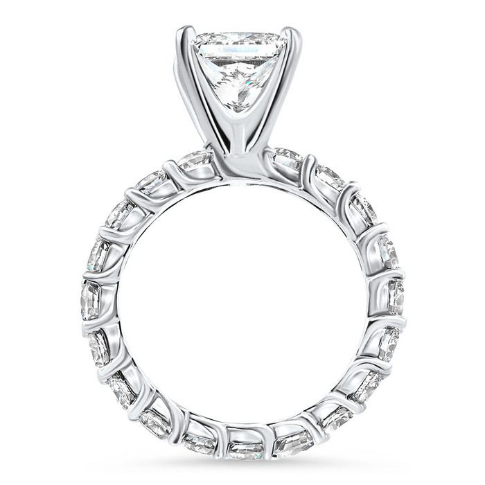 7Ct Princess Cut Diamond Eternity Engagement Ring 14k Gold Lab Grown