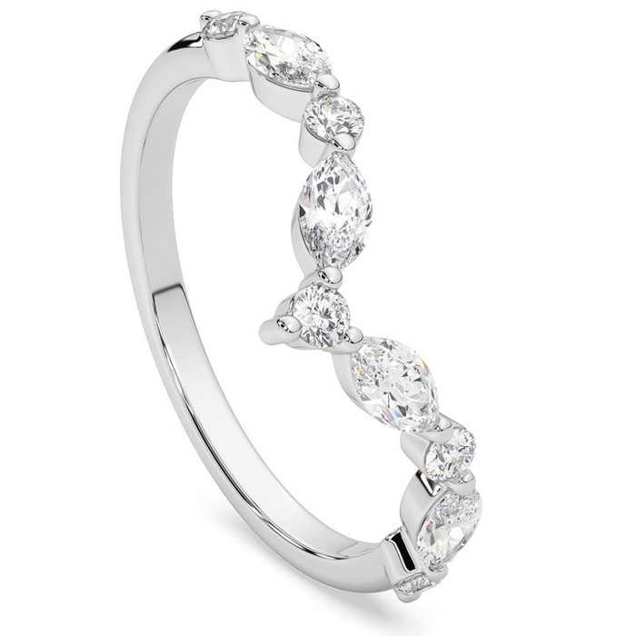 .60Ct Diamond Guard Insert V Shape Marquise Wedding Ring 10k Gold Lab Grown .60Ct Diamond Guard Insert V Shape Marquise Wedding Ring 10k Gold Lab Grown