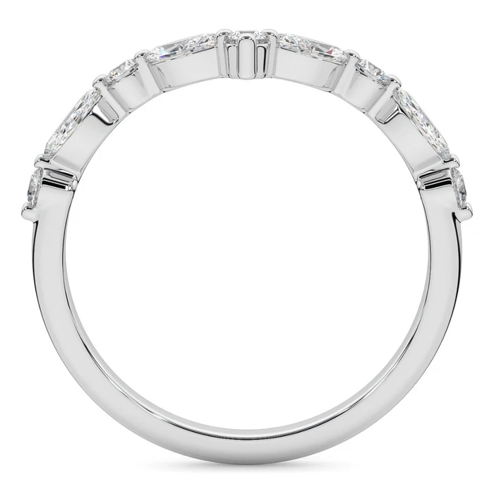 .60Ct Diamond Guard Insert V Shape Marquise Wedding Ring 10k Gold Lab Grown