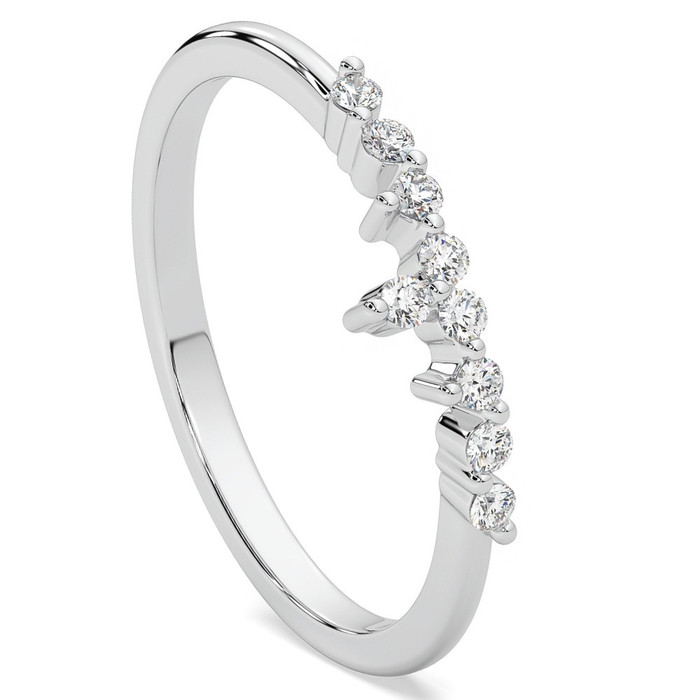 1/5Ct Stackable Diamomnd Anniversary Ring Wedding Band 14k Gold Lab Grown