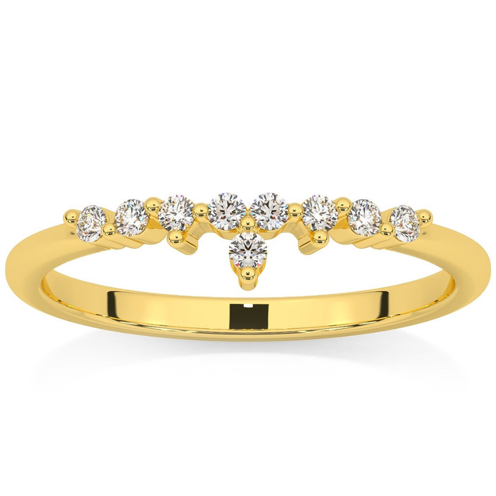 1/5Ct Stackable Diamomnd Anniversary Ring Wedding Band 14k Gold Lab Grown