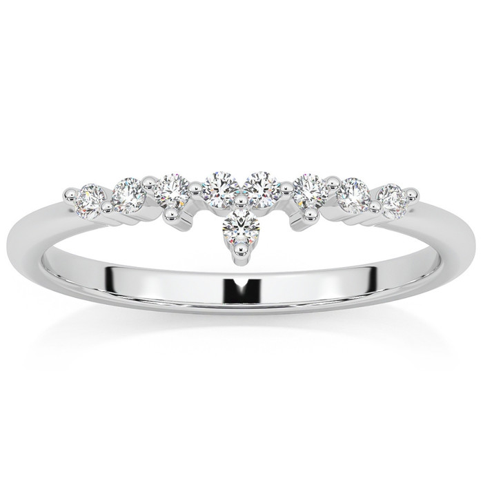 1/5Ct Stackable Diamomnd Anniversary Ring Wedding Band 14k Gold Lab Grown