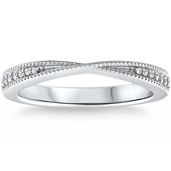 1/10Ct Diamond Wedding Contour Anniversary Ring in 14k Gold Lab Grown 1/10Ct Diamond Wedding Contour Anniversary Ring in 14k Gold Lab Grown