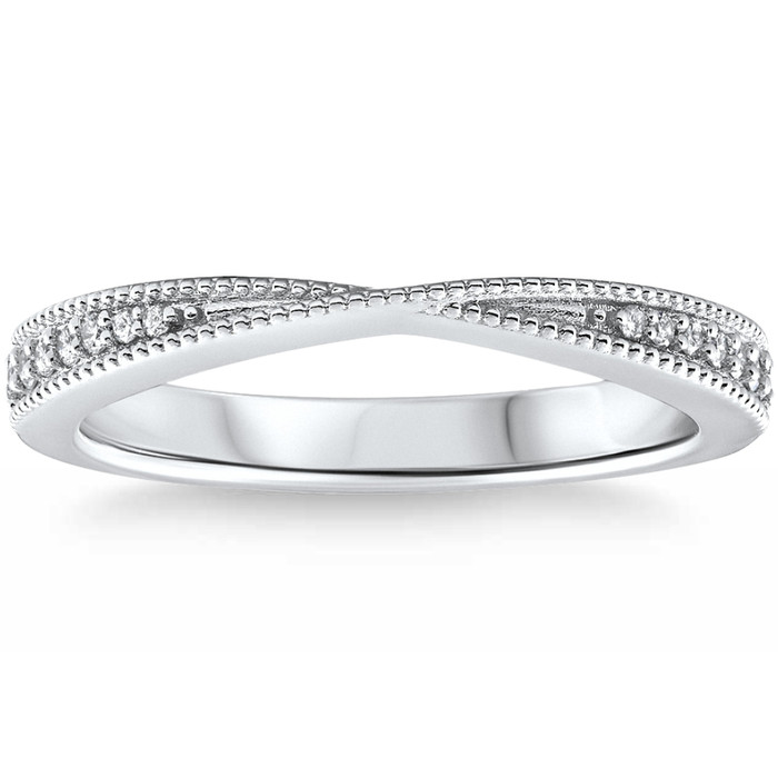 1/10Ct Diamond Wedding Contour Anniversary Ring in 14k Gold Lab Grown 1/10Ct Diamond Wedding Contour Anniversary Ring in 14k Gold Lab Grown