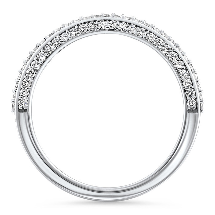 1/2Ct Pave Diamond Wedding Ring Stackable Wedding Band 14k Gold Lab Grown