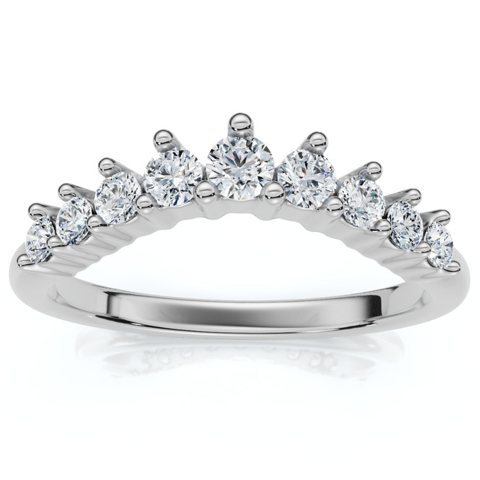 3/8Ct Diamond Contour Wedding Guard Ring Womens Band 14k Gold Lab Grown 3/8Ct Diamond Contour Wedding Guard Ring Womens Band 14k Gold Lab Grown