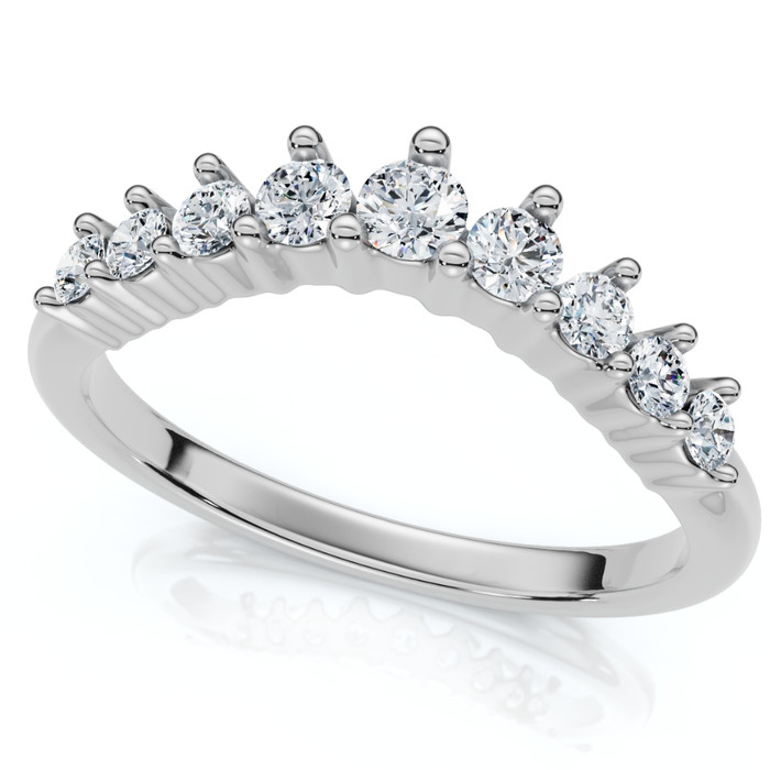 3/8Ct Diamond Contour Wedding Guard Ring Womens Band 14k Gold Lab Grown 3/8Ct Diamond Contour Wedding Guard Ring Womens Band 14k Gold Lab Grown