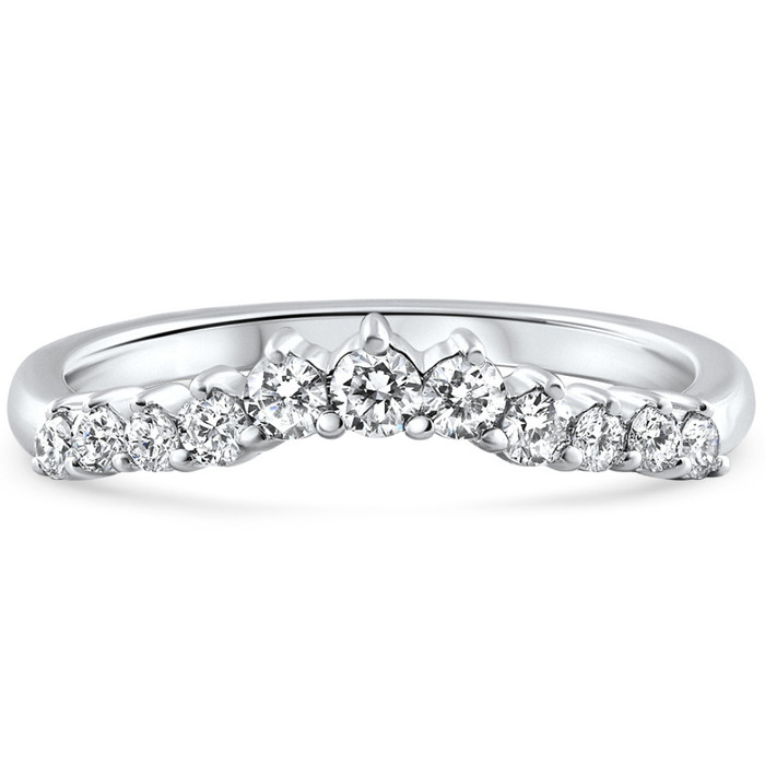 3/8Ct Diamond Contour Wedding Guard Ring Womens Band 14k Gold Lab Grown 3/8Ct Diamond Contour Wedding Guard Ring Womens Band 14k Gold Lab Grown