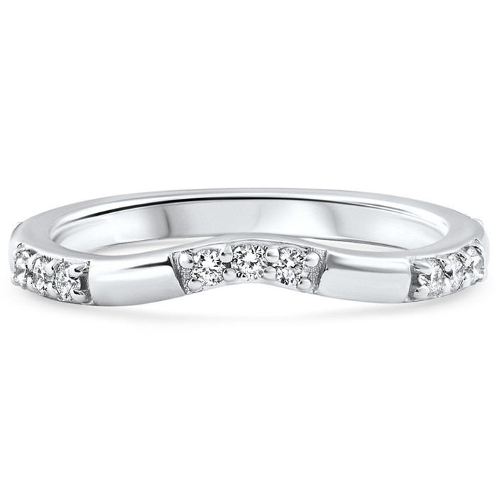 1/3Ct Diamond Contour Wedding Guard Ring Womens Band 14k Gold Lab Grown 1/3Ct Diamond Contour Wedding Guard Ring Womens Band 14k Gold Lab Grown