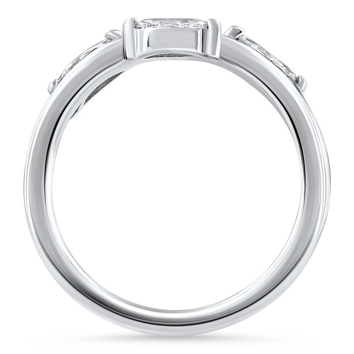 1/2Ct Marquise Diamond Contour Wedding Guard Ring Womens Band 14k Gold Lab Grown 1/2Ct Marquise Diamond Contour Wedding Guard Ring Womens Band 14k Gold Lab Grown