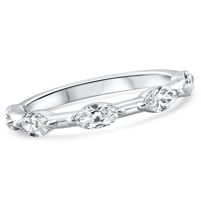 .80Ct Marquise Cut Diamond Wedding Ring Stackable Band 14k Gold Lab Grown .80Ct Marquise Cut Diamond Wedding Ring Stackable Band 14k Gold Lab Grown