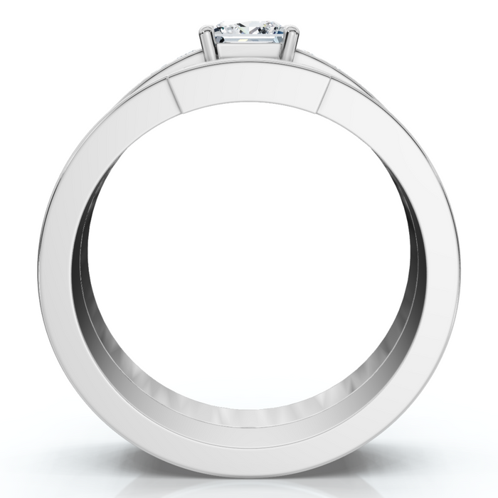 1ct Princess Cut Channel Set Diamond Wedding Engagement Ring 14K White Gold