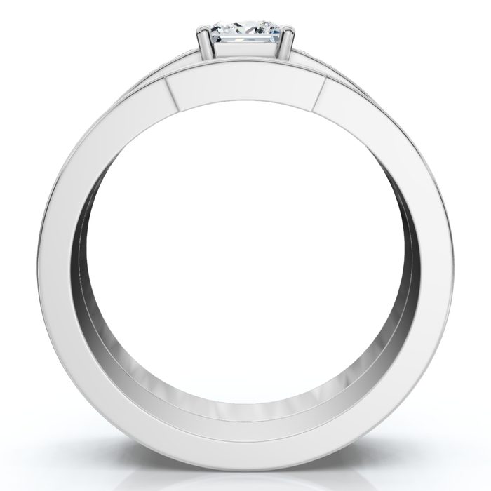 1ct Princess Cut Channel Set Diamond Wedding Engagement Ring 14K White Gold