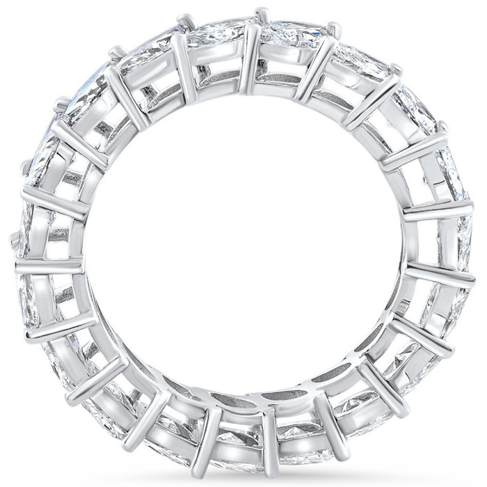 4 Ct Marquise Cut Designer Diamond Eternity Wedding Ring 14k Gold Lab Grown