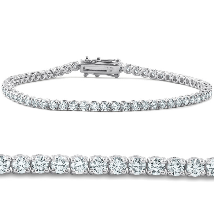 2 - 20Ct Diamond Tennis Bracelet 7" 14k Gold Lab Grown